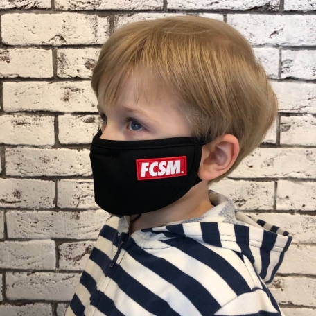 Маска защитная детская FCSM черная-Черный-XS