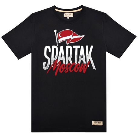 Футболка Spartak Moscow флаг-Черный-XS