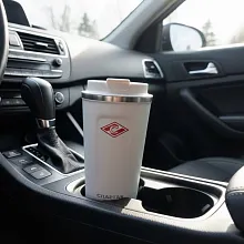 Термокружка Спартак автомобильная для чая и кофе 510 мл Бело-красная