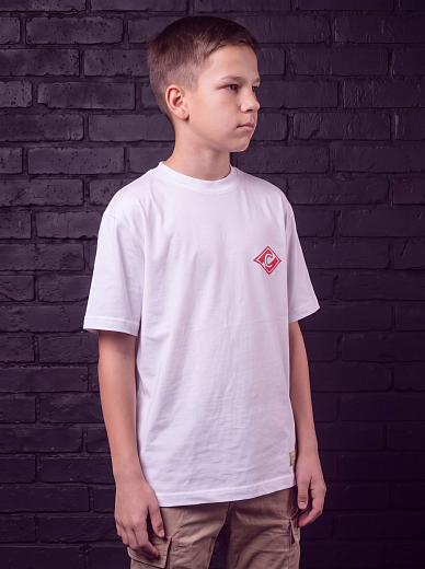 Футболка подростковая Spartak Moscow белая оверсайз
