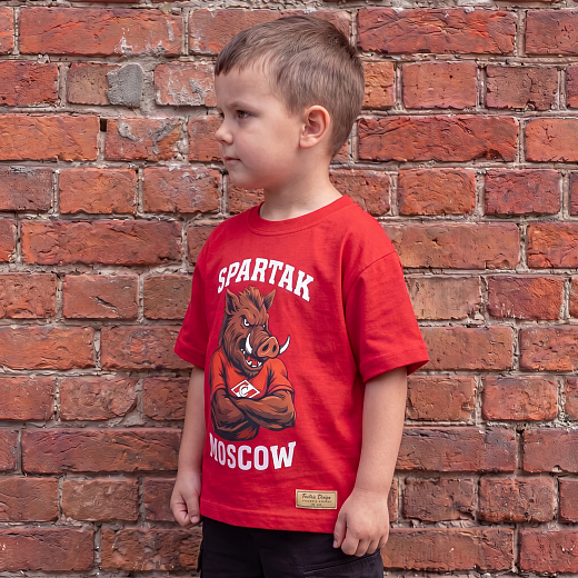 Футболка детская FCSM BOAR by FRATRIA красная оверсайз