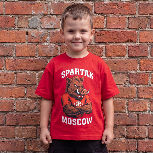 Футболка детская FCSM BOAR by FRATRIA красная оверсайз