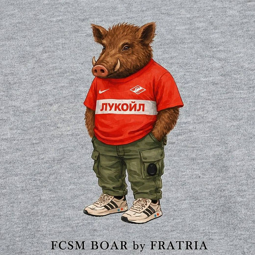 Футболка детская FCSM BOAR by FRATRIA серая оверсайз